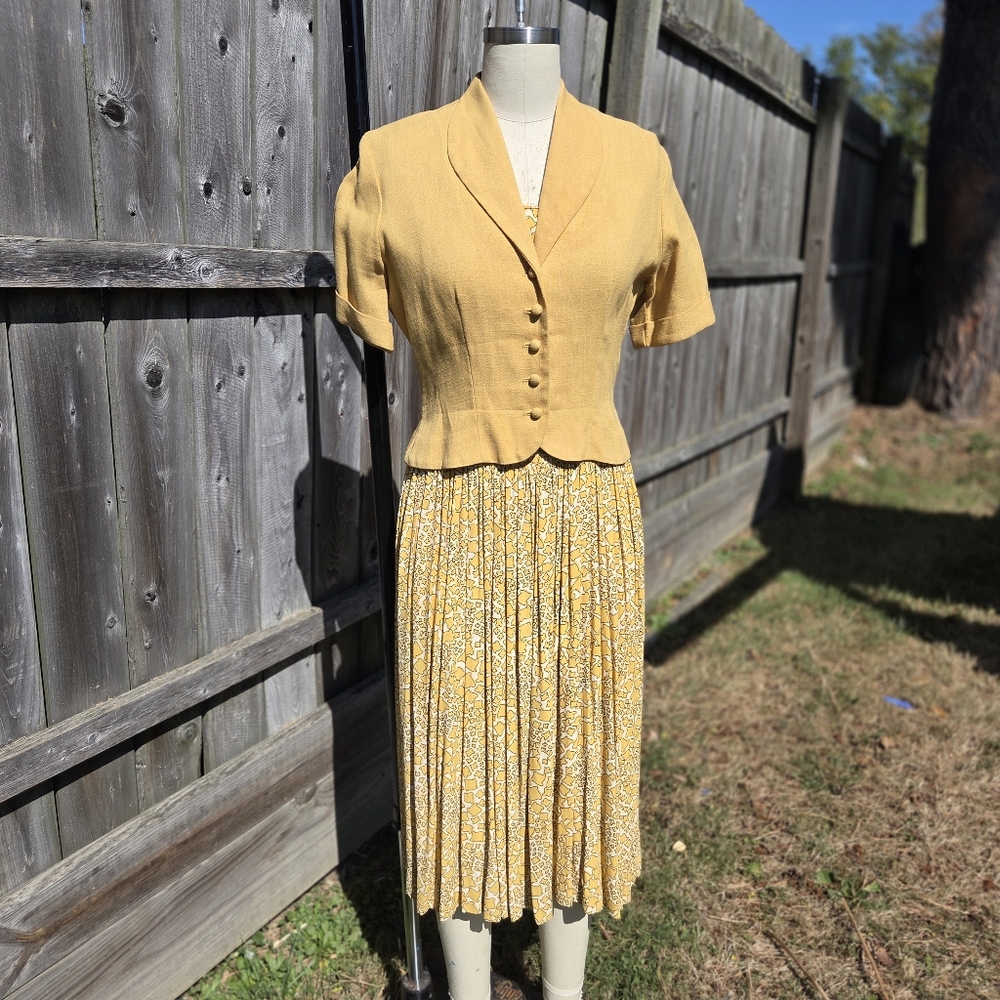 1940s Two Piece Set. Dress And Bolero